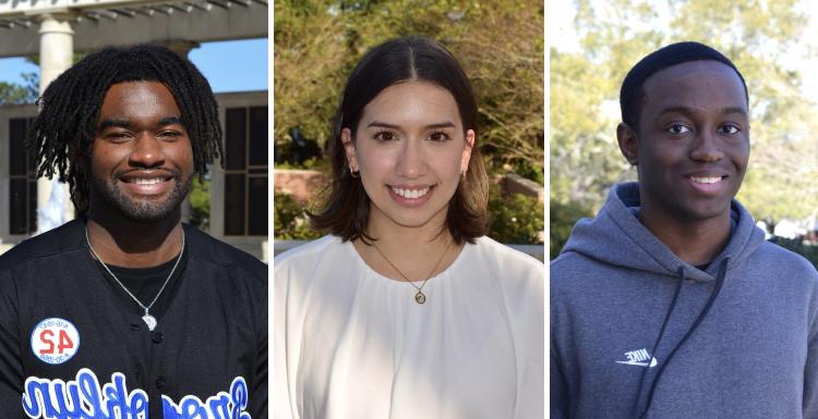 Leadership in Social Justice & Perseverance scholarship winners, Keonte Anderson, Mariana Del Pozo Rodriguez, Travis Kidd, Devin Katerski (not pictured.)